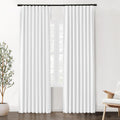 White Blackout Curtains 108 in Long 2 Panels Set - Deep Light Block
