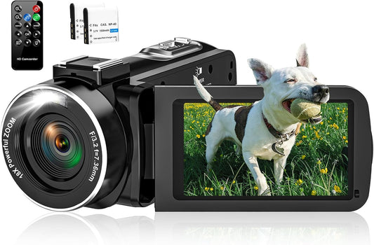 High-Res Vlogging Cam: 2.7K 48MP 30FPS 16X Zoom