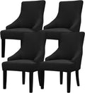 Lellen Velvet Stretch Wingback Chair Cover Slipcover - 4PC Reusable