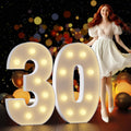 Marquee Numbers 3 ft Tall Light Up Numbers 30 - Bold Party Backdrop