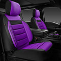 Leather Car Seat Covers Front Seats Only Black Purple - 3D Foam