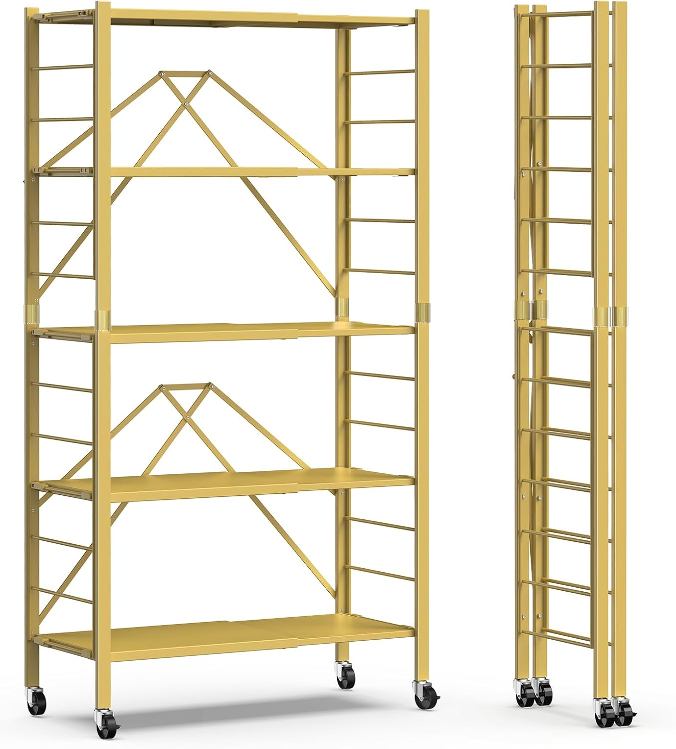 5 Tier Foldable Storage Shelves for Versatile Home Organization