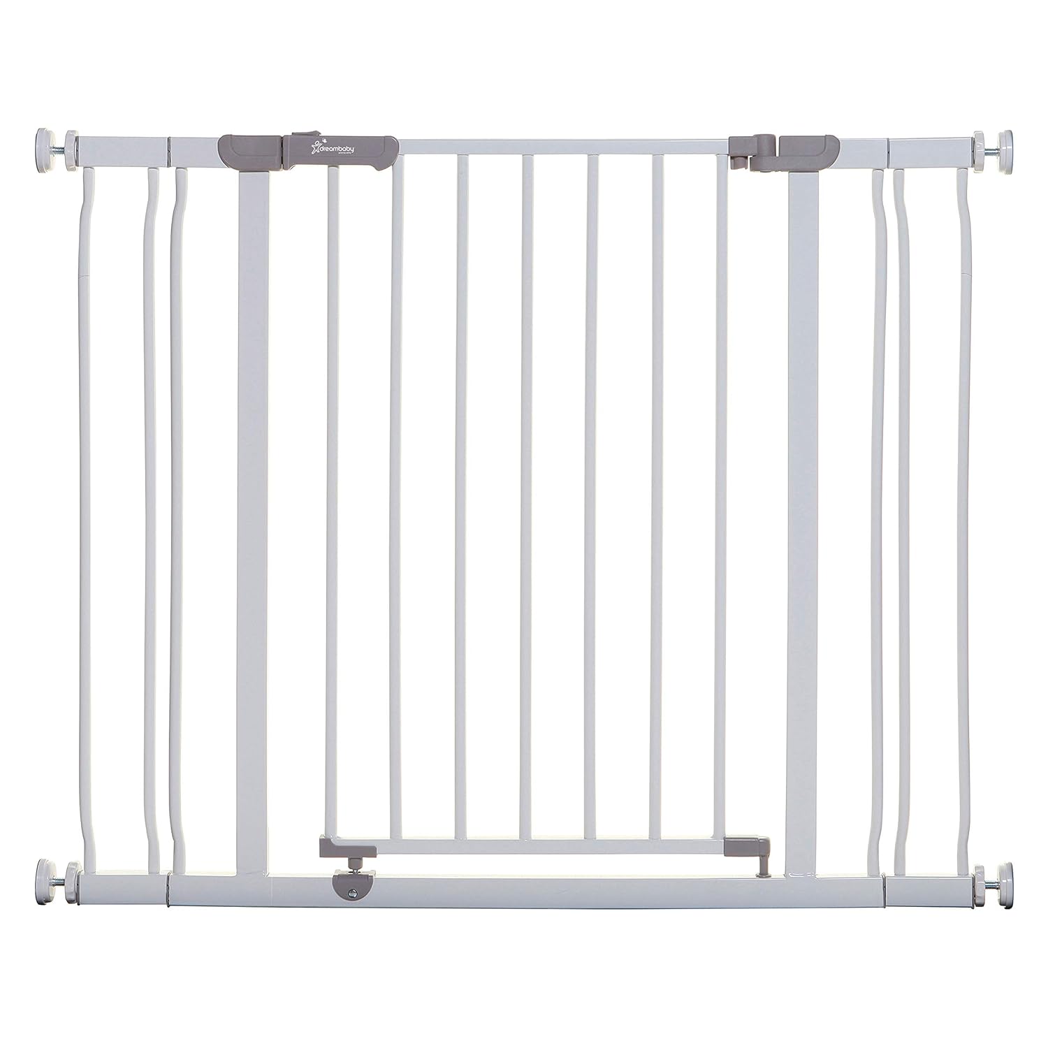 Sturdy Walk-Through Baby Gate - Easy Install - Wide Adjustable - White