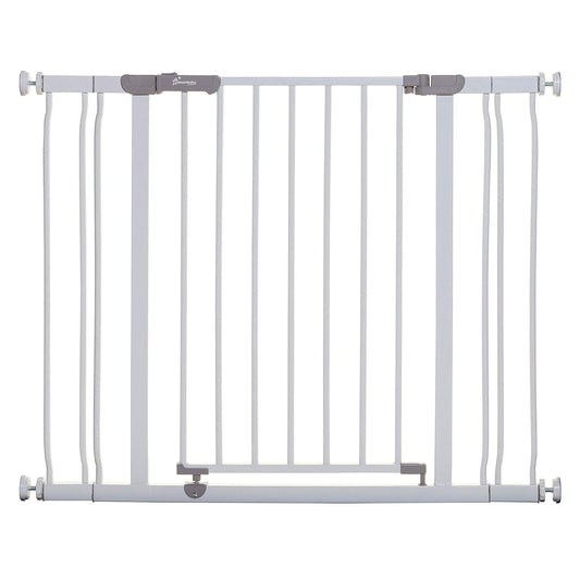 Sturdy Walk-Through Baby Gate - Easy Install - Wide Adjustable - White
