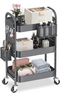 ALVOROG 3 Tier Rolling Cart with DIY Pegboards - Versatile Storage