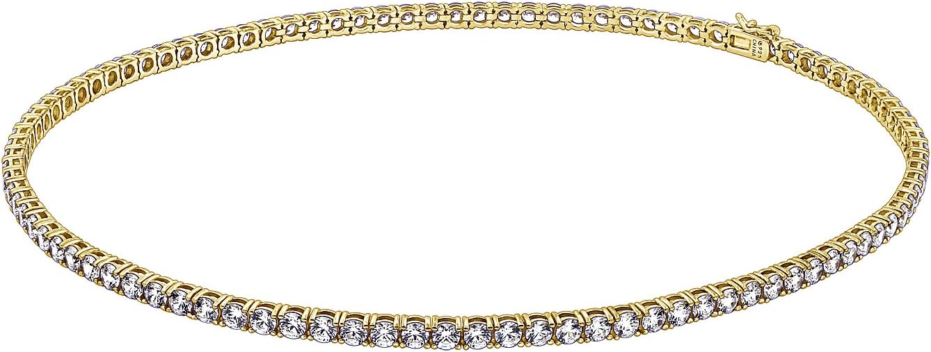 Sterling Silver Tennis Necklace with Infinite Elements Cubic Zirconia