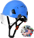 AOLAMEGS Construction Blue Hard Hat with Visor - Comfortable Venting