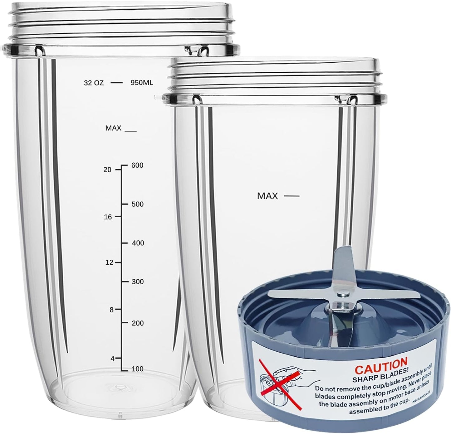 Blend with Ease - 32oz & 24oz Cups + Blade Set for Nutribullet