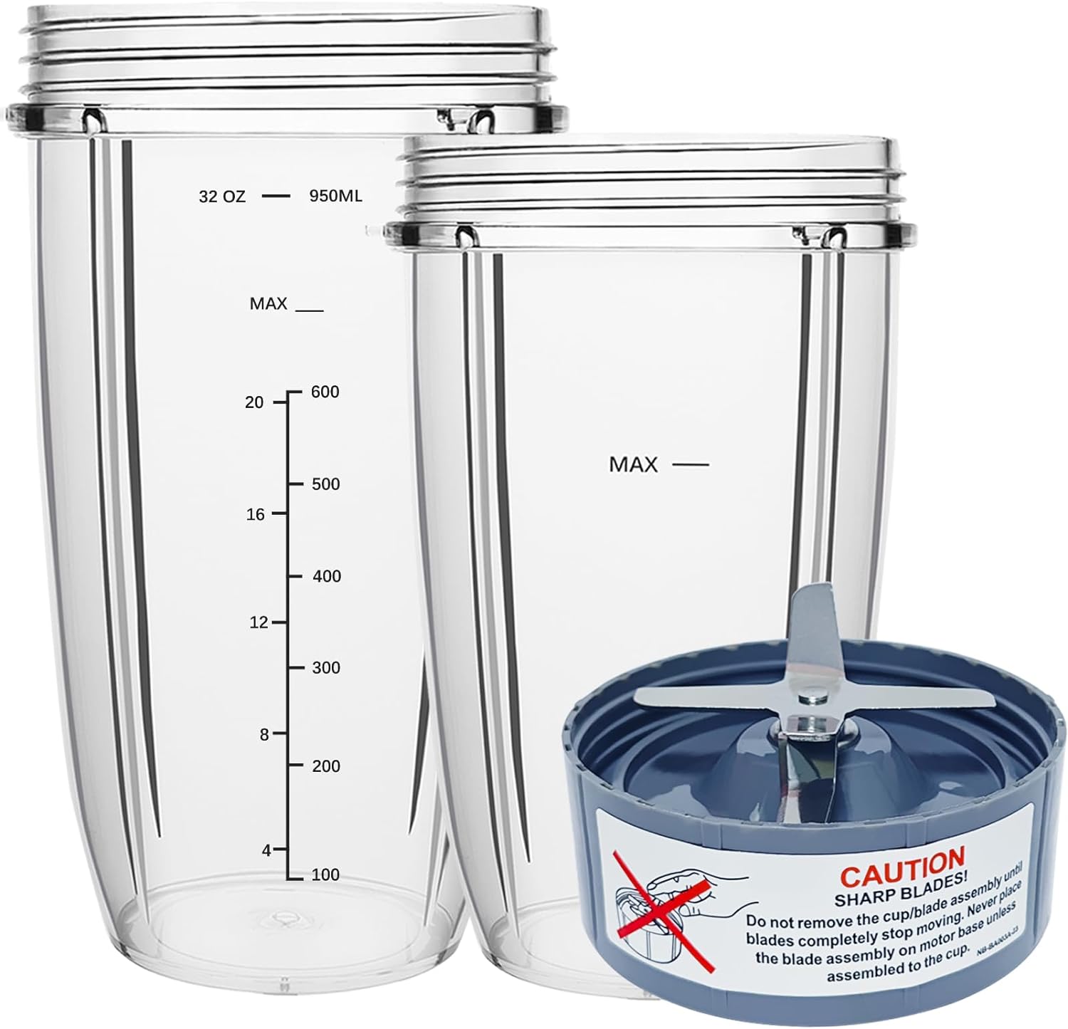 Blend with Ease - 32oz & 24oz Cups + Blade Set for Nutribullet