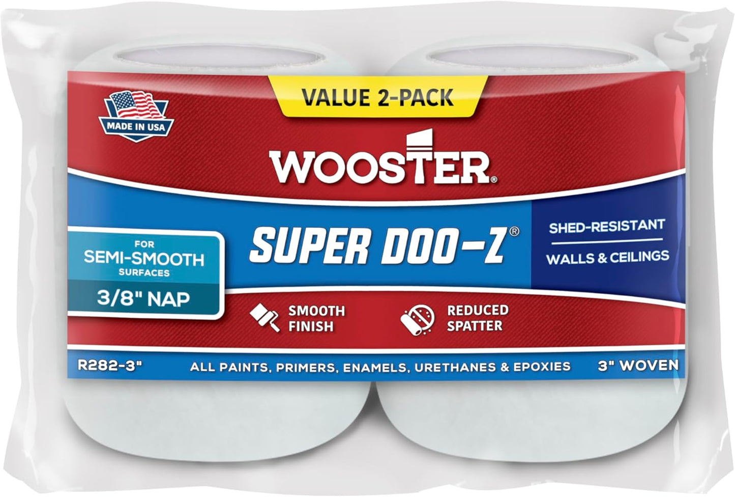 12 Pack of Wooster Brush Magikoter Super Doo-Z Trim Roller Refills