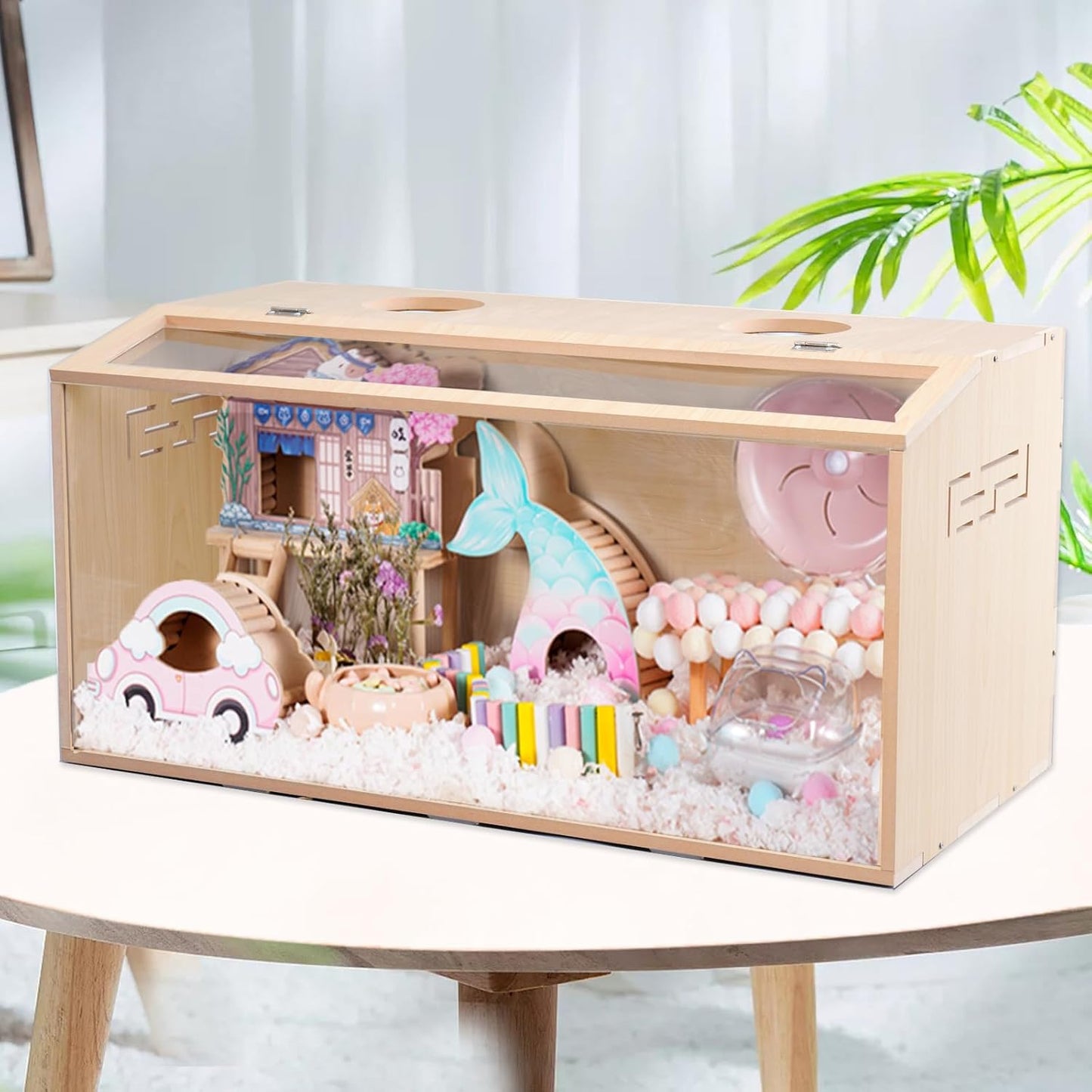 31.5 inch Wooden Hamster Cage for Syrian and Dwarf Hamsters