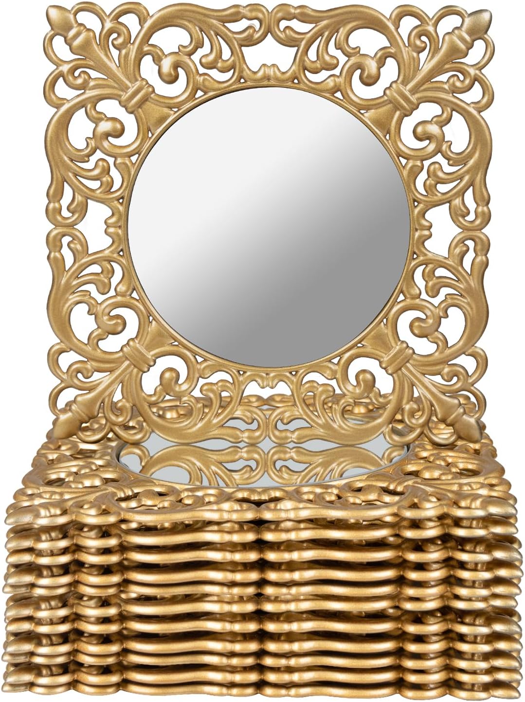 MAONAME 12in Gold Charger Plates Set of 12 for Elegant Dining