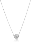 14k Gold Bezel Set 1.00 ct Solitaire Pendant Necklace - Timeless