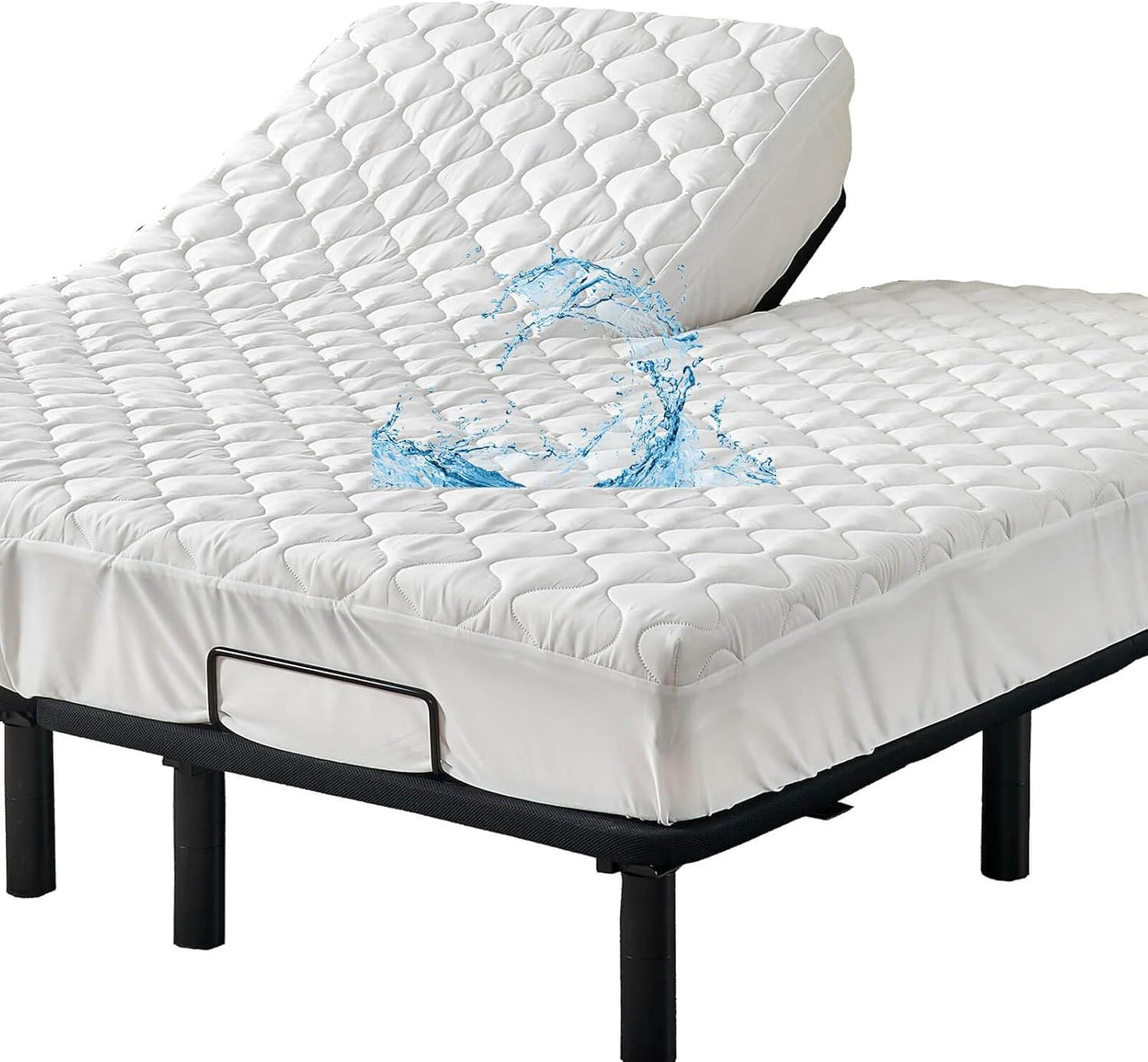 Kingnex Quilted Waterproof Split Top Queen Mattress Protector