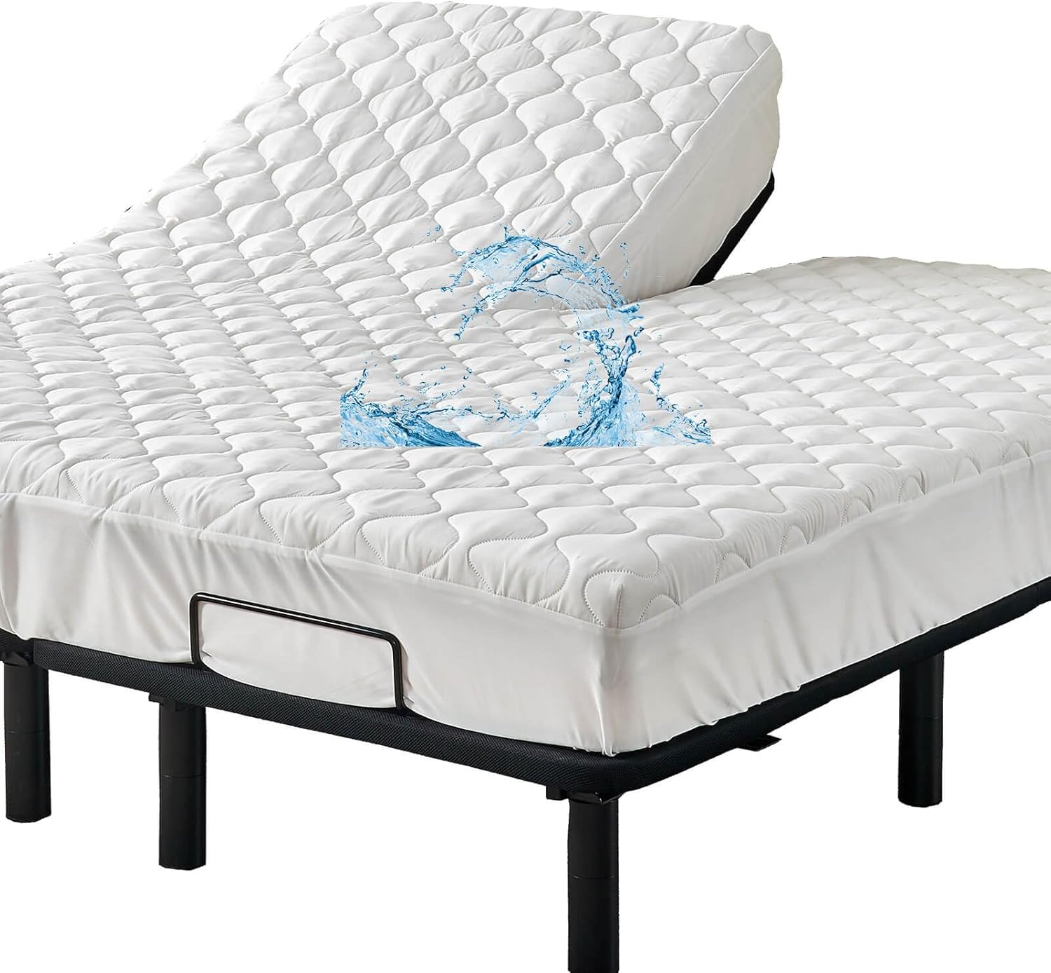Kingnex Quilted Waterproof Split Top Queen Mattress Protector