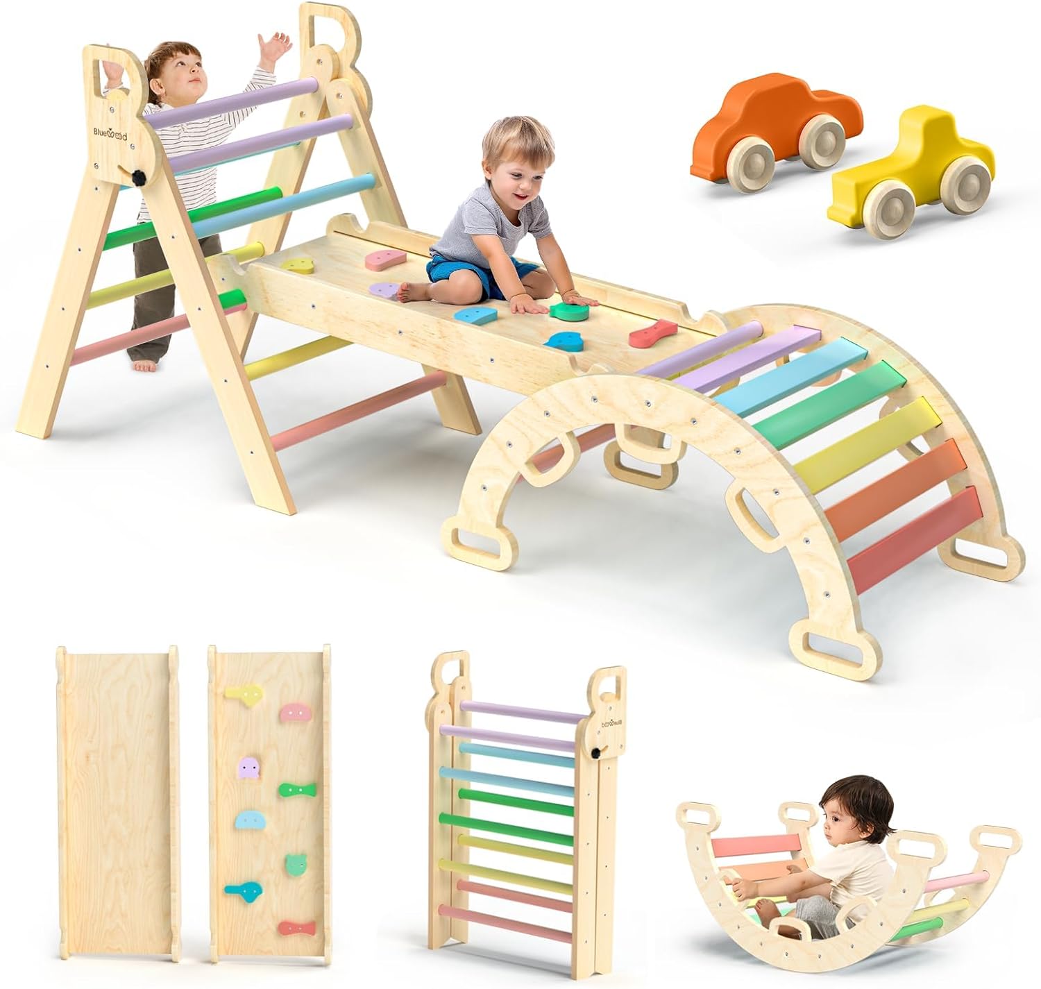 BlueWood Pikler Triangle Set 7in1 Foldable Baby Climbing Toys