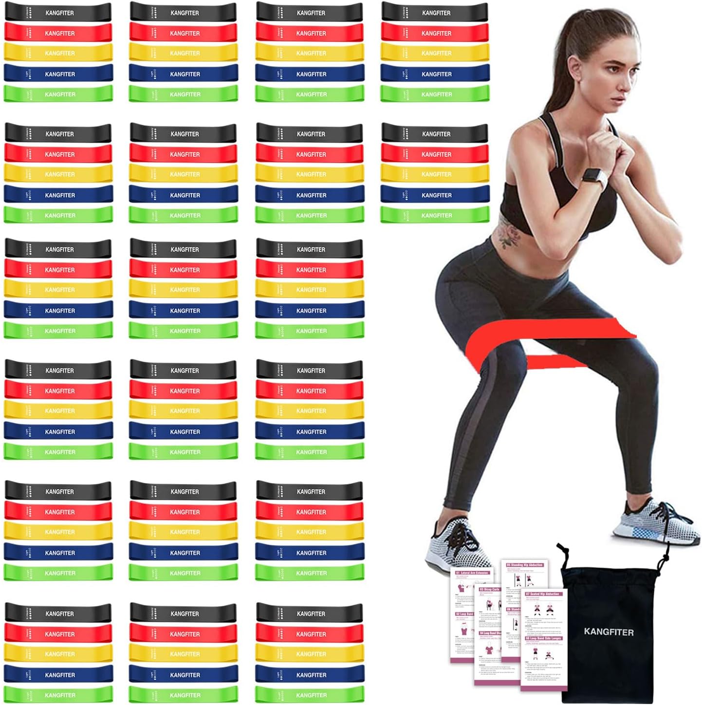 100 PCS Bulk Resistance Bands Set for Gym Members and Students