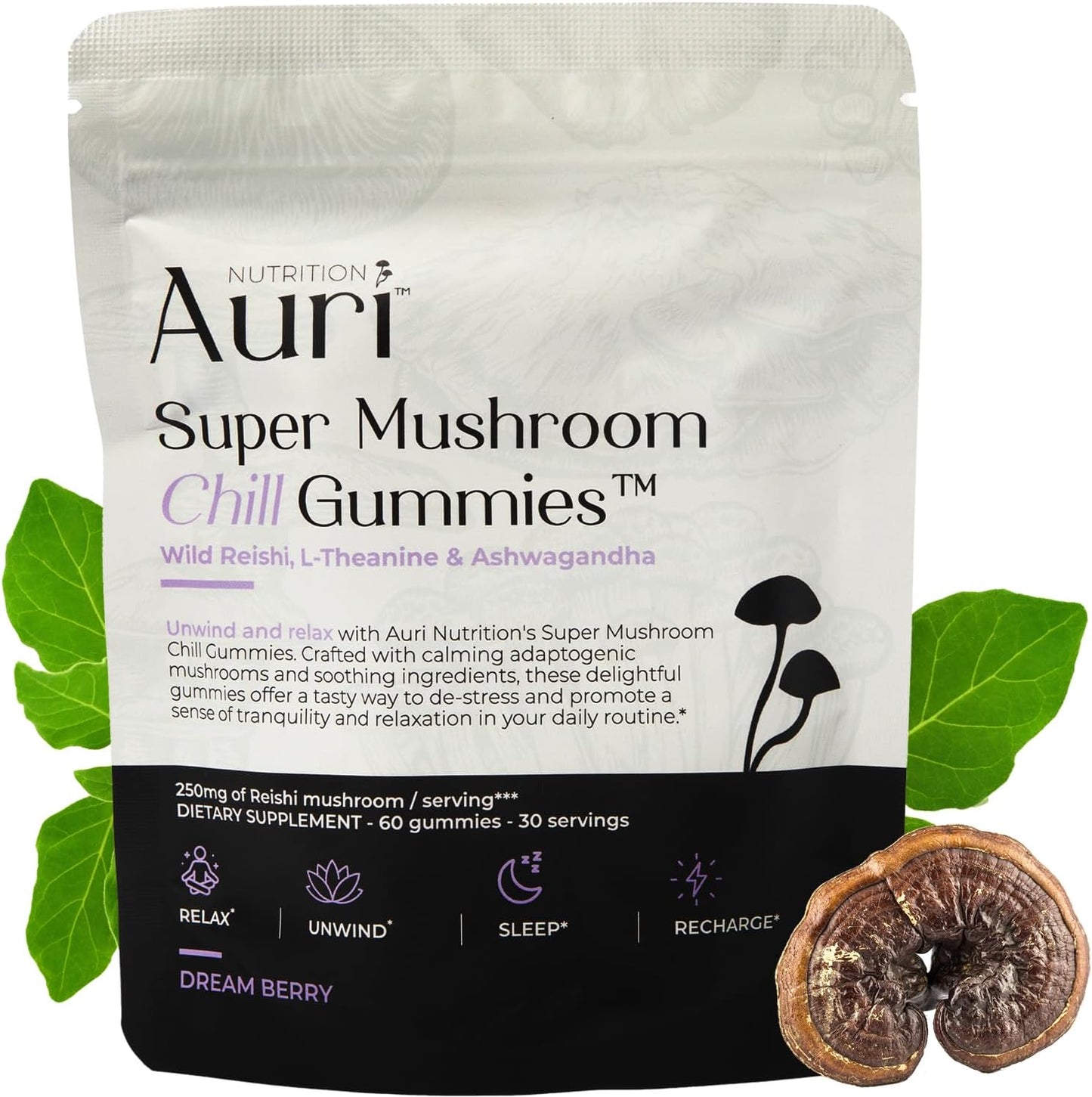 Auri Super Mushroom Chill Gummies for Natural Stress Relief