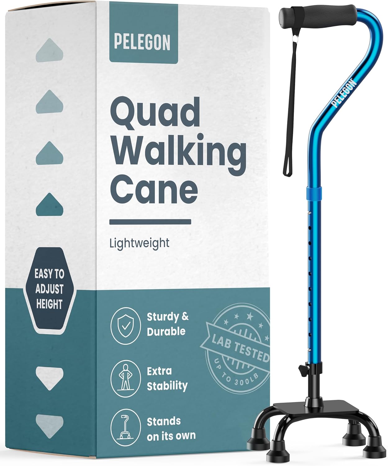 Quad Cane for Extra Balance & Stability - Adjustable Walking Aid