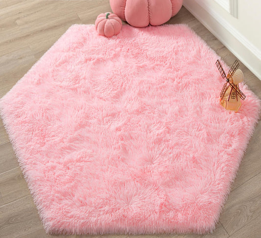 Soft Pink Princess Rug for Girls Room - KIXINWA