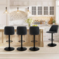 Set of 4 Modern Adjustable Height Swivel Bar Stools for Home Use