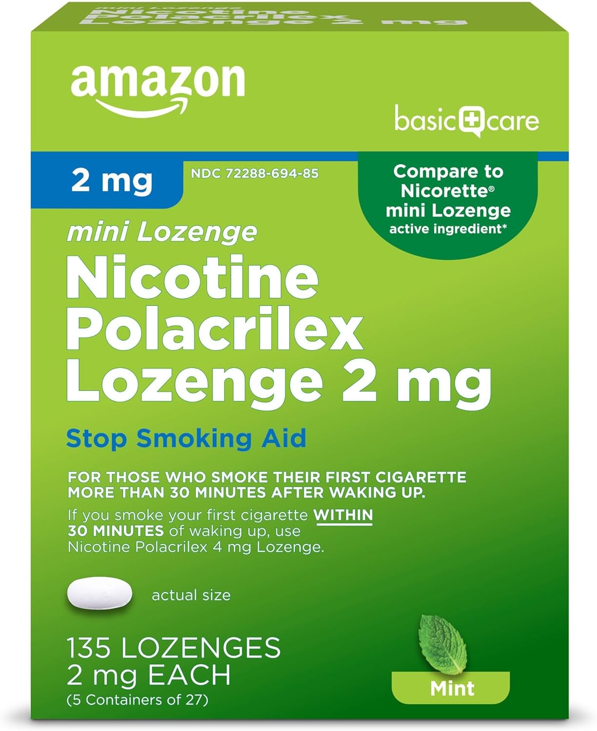 Mini Nicotine Polacrilex Lozenges for Effective Smoking Cessation