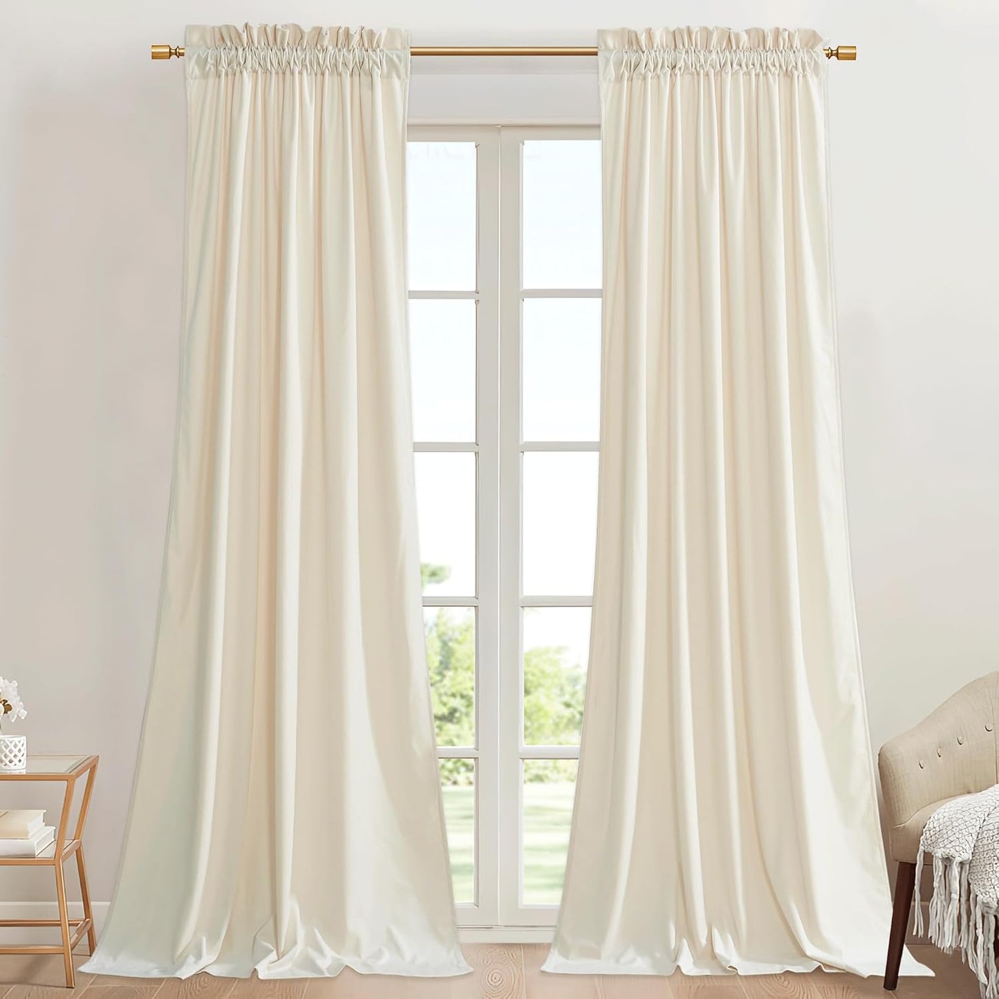 StangH 42 Inch Velvet Curtains Set for Elegant Home Decor