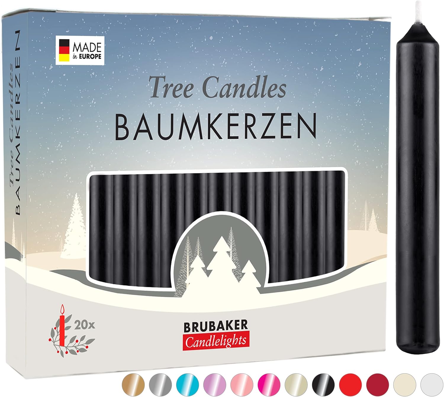 BRUBAKER Tree Candles - Perfect for Christmas and Celebrations