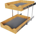 OCG Pull Out Drawers For Cabinets 14in W x 21in D - 2 Tier Pull-Out