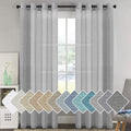 Linen Curtains Natural Semi-Sheer Panels - Light Filtering Privacy