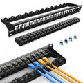 Patch Panel 24 Port Cat6 Keystone Jacks 1U 19in - Clean Cable