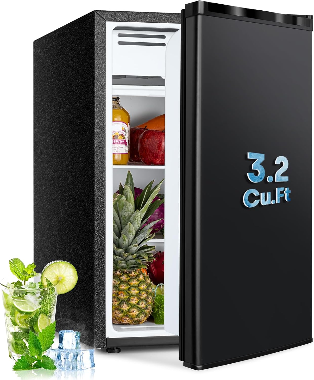 Compact Refrigerator Mini Fridge with Freezer for Dorms & Apartments