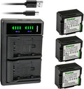 Kastar 3-Pack VW-VBG070 Battery and LTD2 USB Charger - Dual Charge