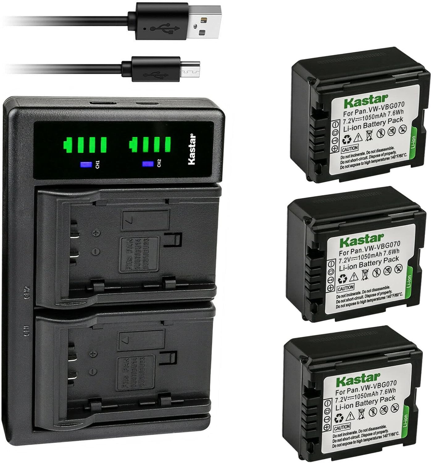 Kastar 3-Pack VW-VBG070 Battery and LTD2 USB Charger Review