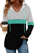 BETTE BOUTIK Womens Quarter Zip Tunic Hoodies Pullover (Style WYRL)