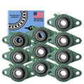 PGN UCFL204-12 Pillow Block Bearing Pack of 10 - Durable Chrome Steel