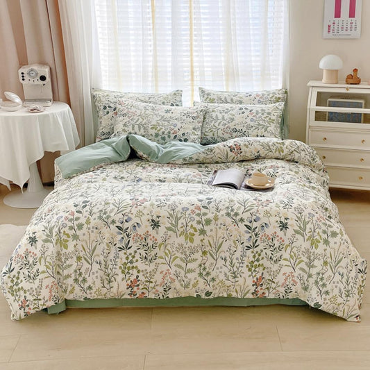 Chic Botanical Floral Duvet Cover Set for Queen Size Bedding