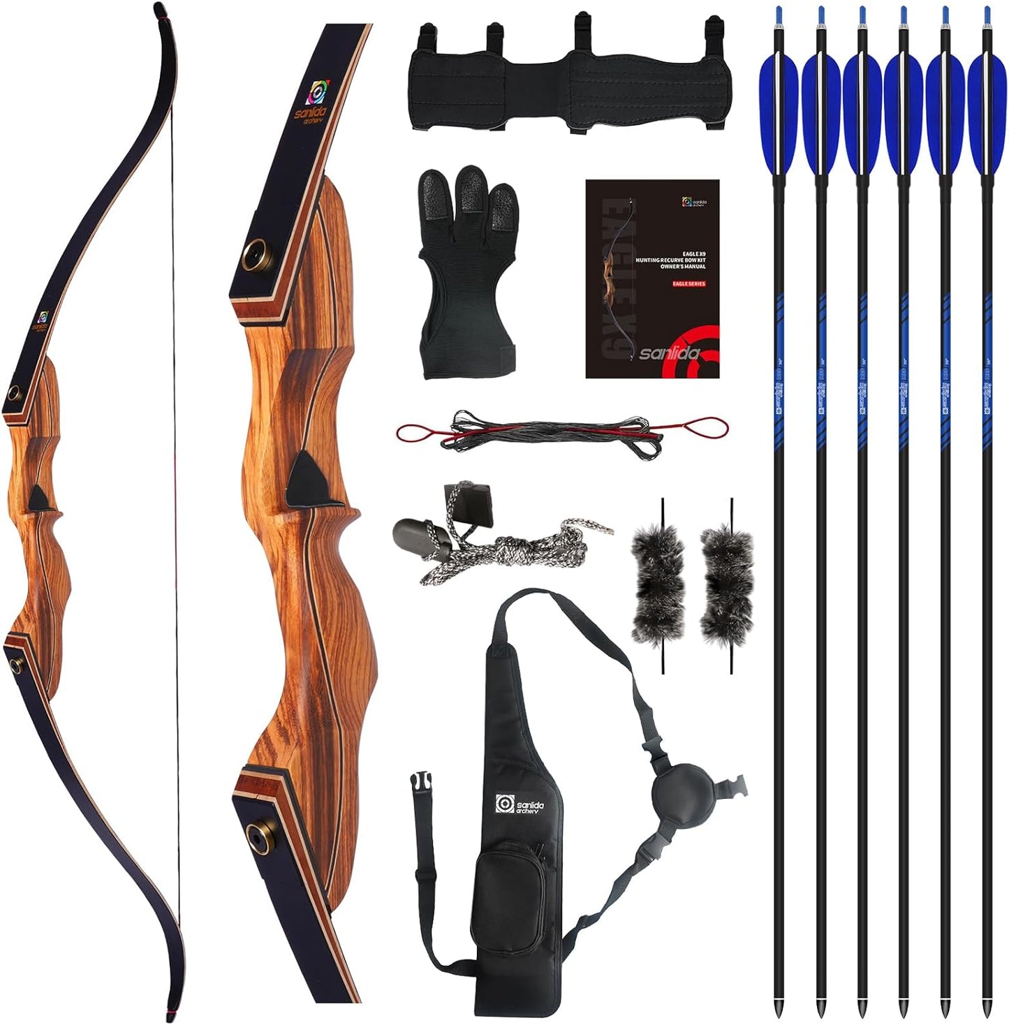 Sanlida Eagle X9 58 Inch RTH Recurve Bow Set for Adults