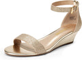 DREAM PAIRS Ingrid Ankle Strap Low Wedge Sandal - Comfortable Dress
