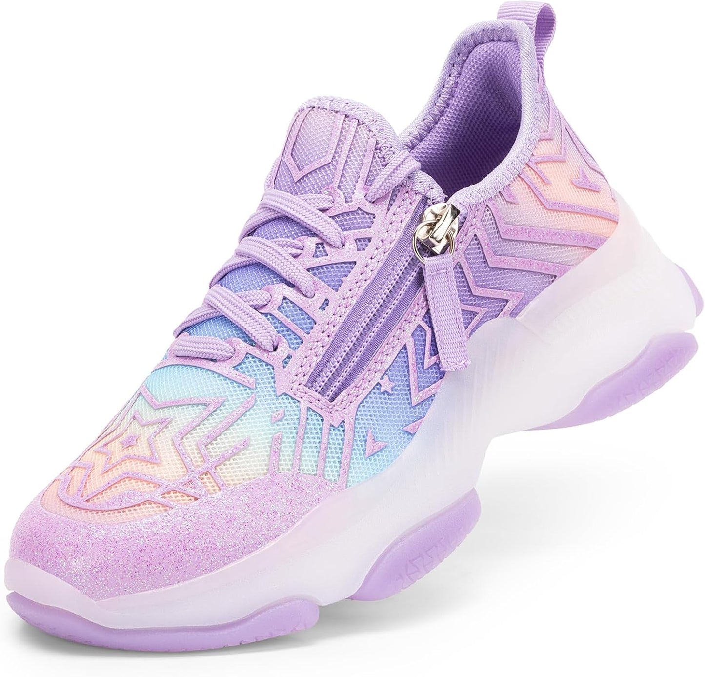DREAM PAIRS Kids Girls Sneakers with Zipper Casual Design