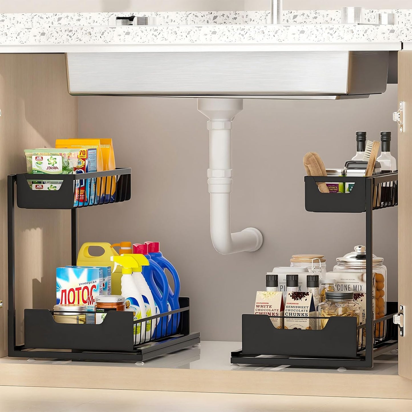 Under Kitchen Sink Organizers and Storage for Clutter-Free Spaces