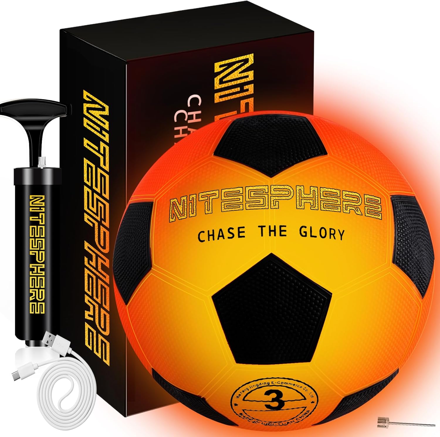 Light Up Soccer Ball for Nighttime Fun - Durable & Rechargeable