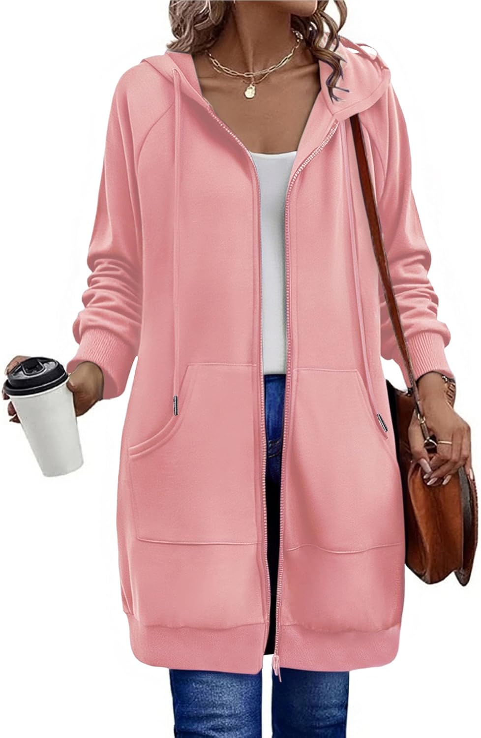 Zeagoo Women's Zip Up Hoodies Long Sleeve Casual Fall Jacket