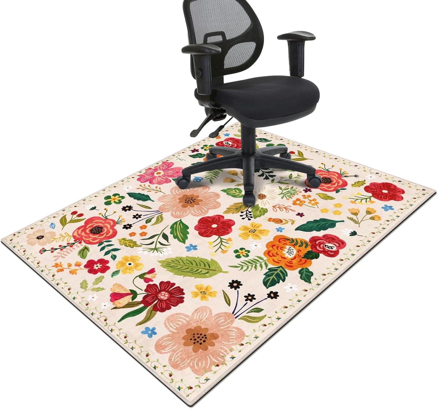 Boho Floral Office Chair Mat - Floor Protection & Style