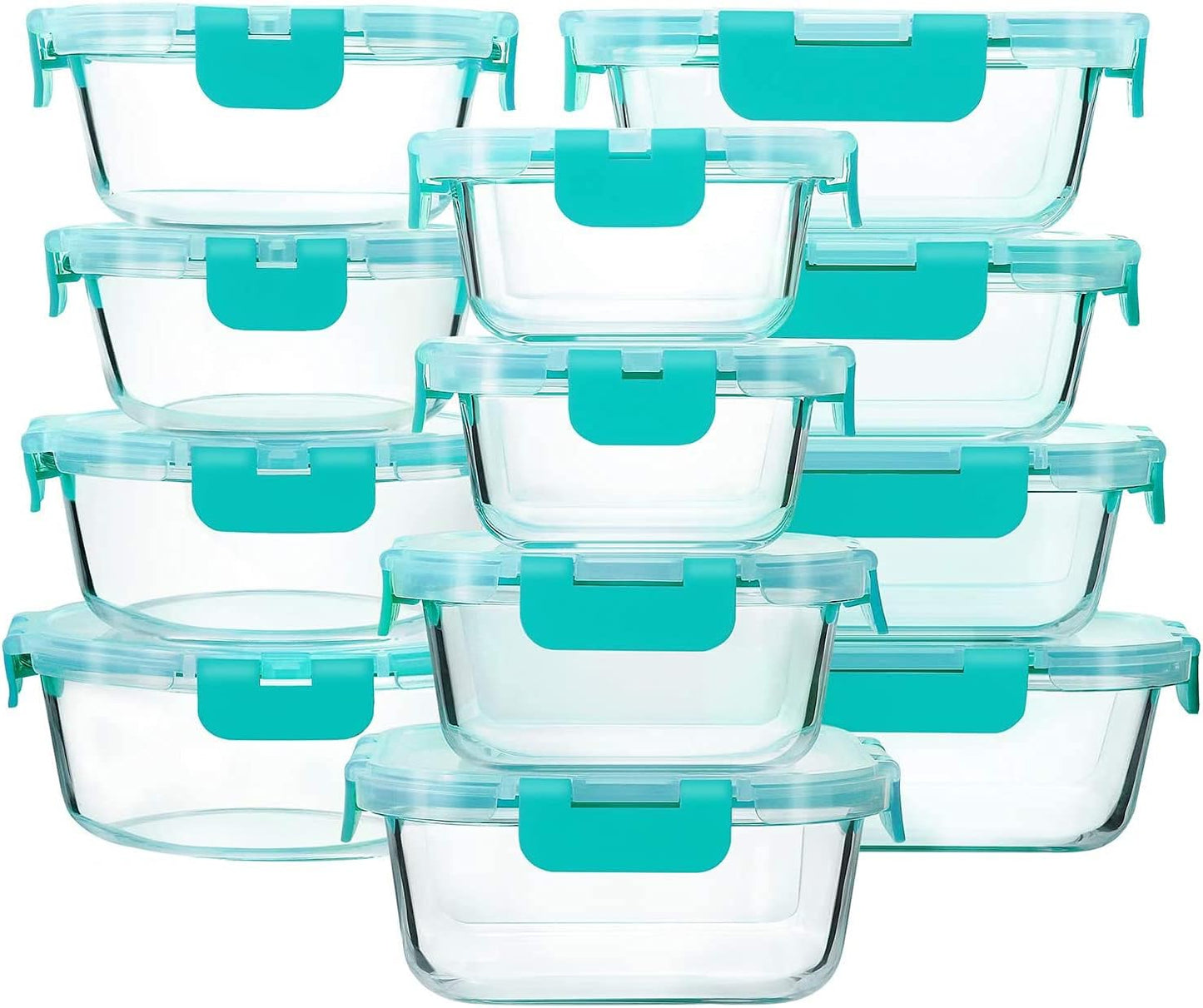24-Piece Airtight Glass Containers Set by M MCIRCO