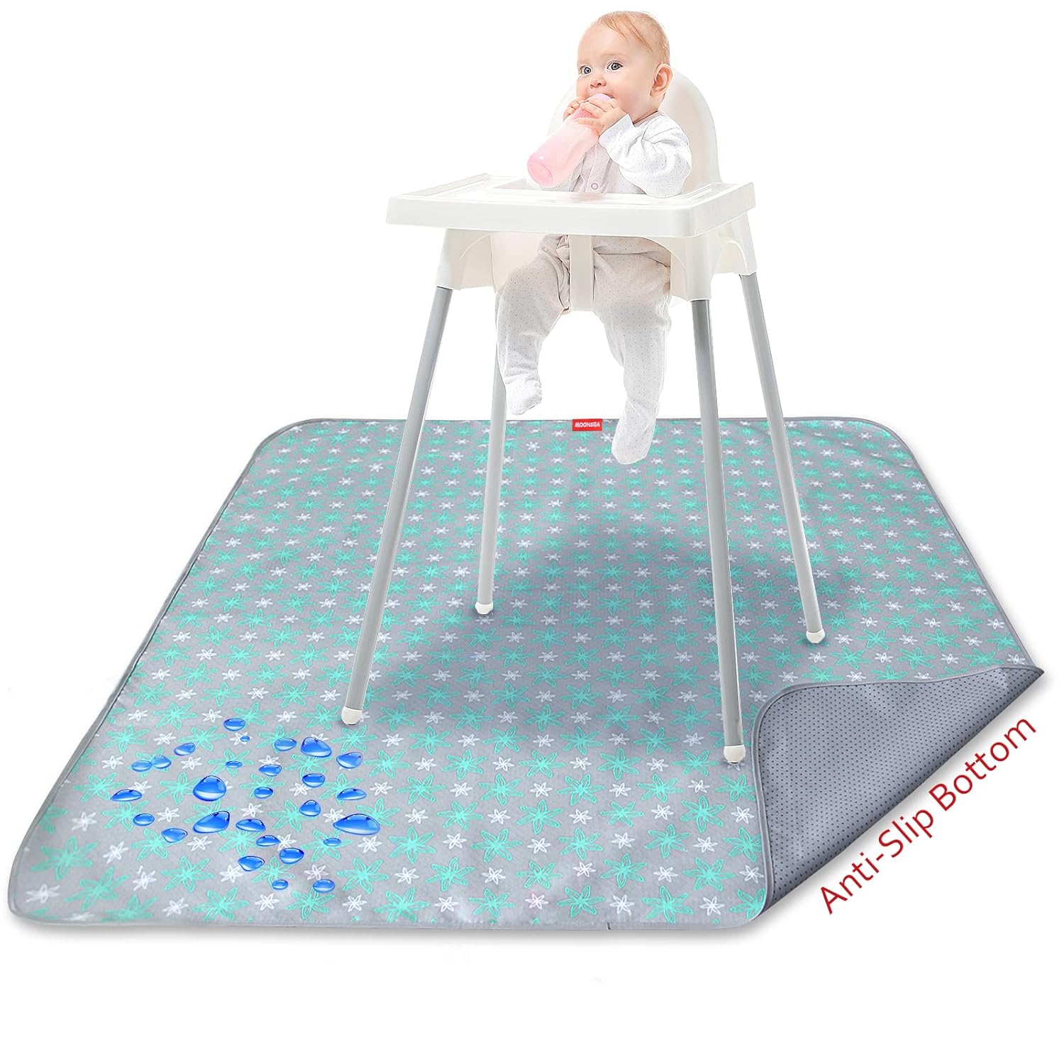Baby Splash Mat by Moonsea - Mess-Free Mealtime Fun!