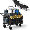 LEVELEVE Heavy Duty Folding Wagon 2-in-1 Collapsible Cart - Beach