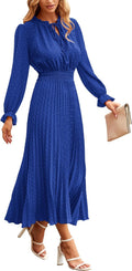 PRETTYGARDEN Women's Swiss Dot Midi Dress - Flattering Pleated A Line