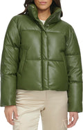 Vegan Leather Quilted Short Puffer Jacket - Weather-Ready Style Levi's