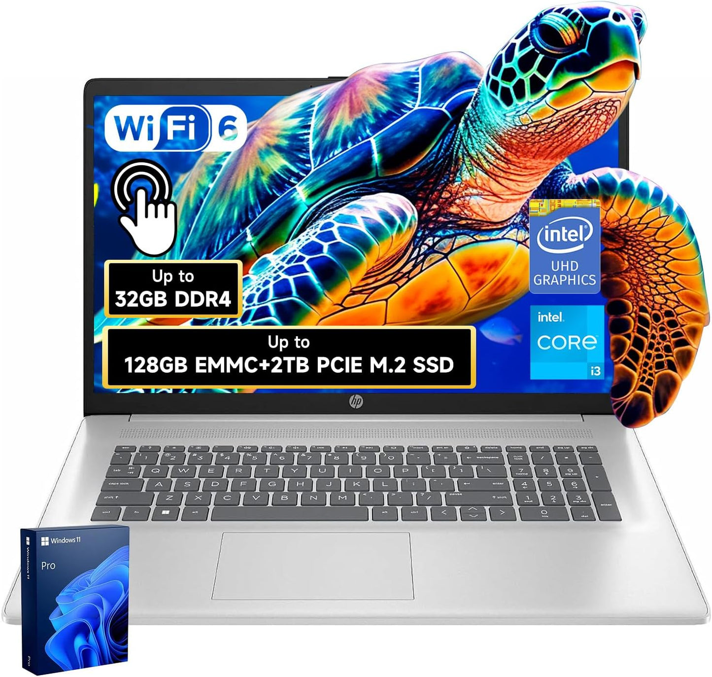 HP 17.3 Touchscreen Laptop with Intel Core i3 and 32GB RAM